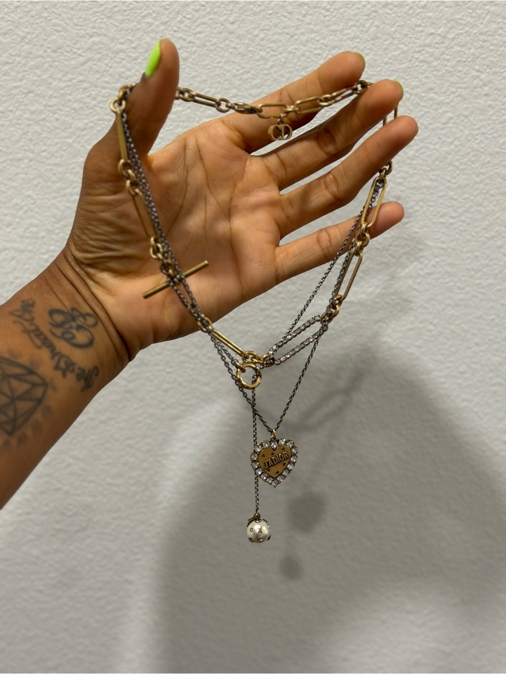 AUTHENTIC Dior Layered Gold and Pearl Necklace - Picture 10 of 10